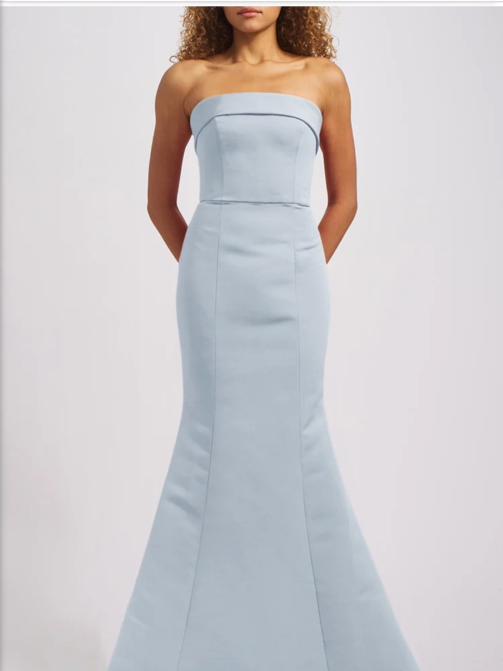 Amsale Strapless Jaylin Ice Blue Gown